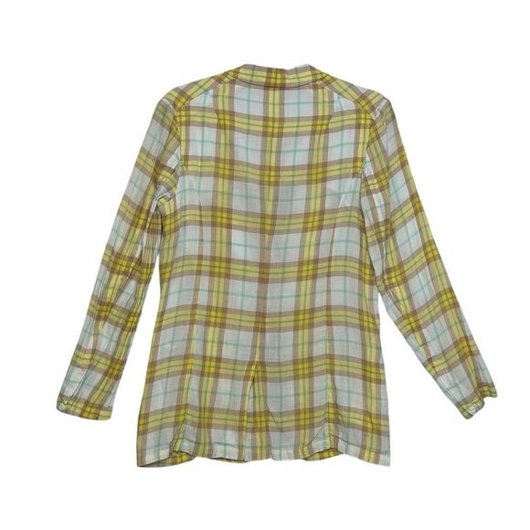 Rag and Bone Margot  Yellow White Plaid Lightweight Blazer | Size 4 - Picture 6 of 9
